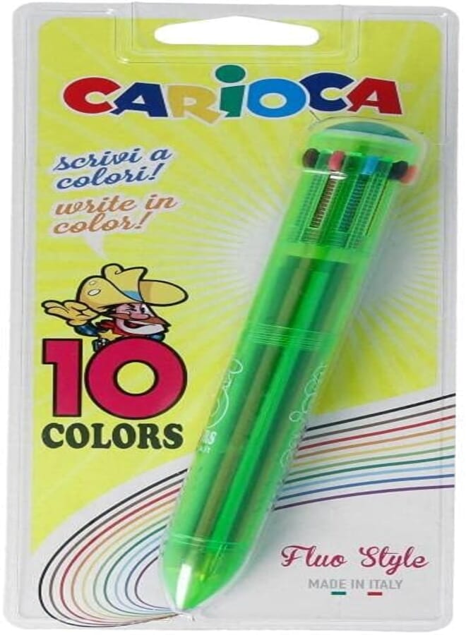 Carioca 10 COLORS PEN FLUO - GREEN 41500